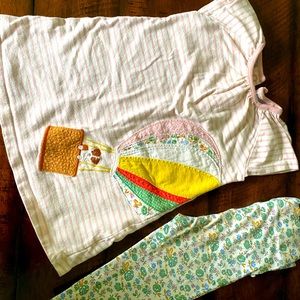 Baby Boden stripe tunic and floral pants set